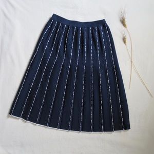 St. John Collection Pleaded Midi Skirt